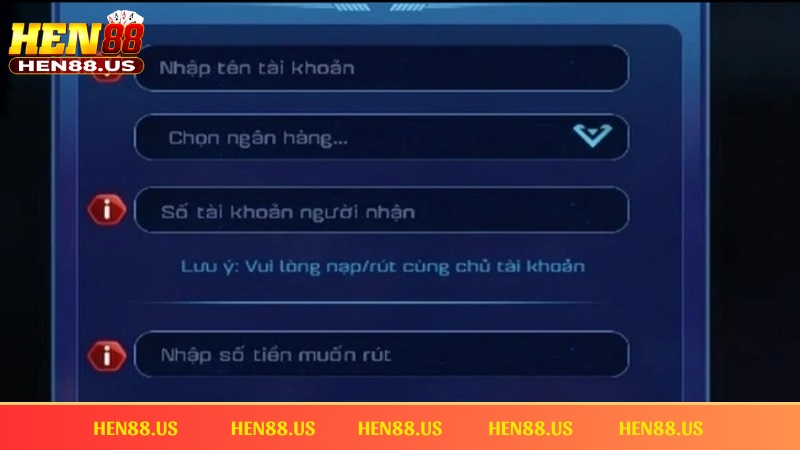 Anh em cần hoàn thành đầy đủ thông tin giao dịch yêu cầu